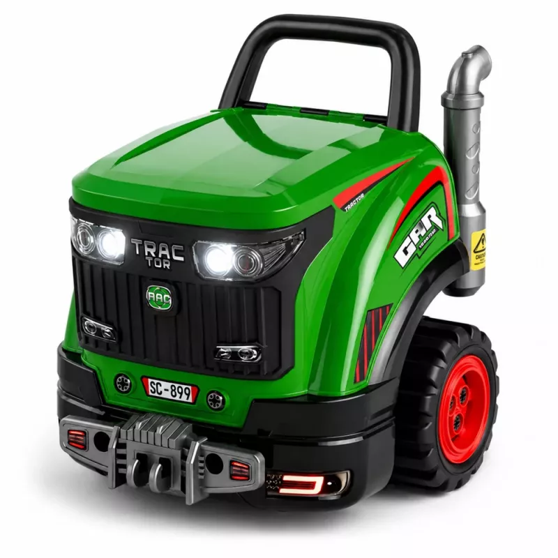 LEAN TOYS Little Handyman's uitneembare tractor met lichten, geluiden en stoom