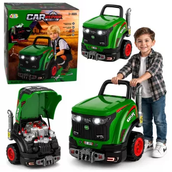 LEAN TOYS Little Handyman's uitneembare tractor met lichten, geluiden en stoom