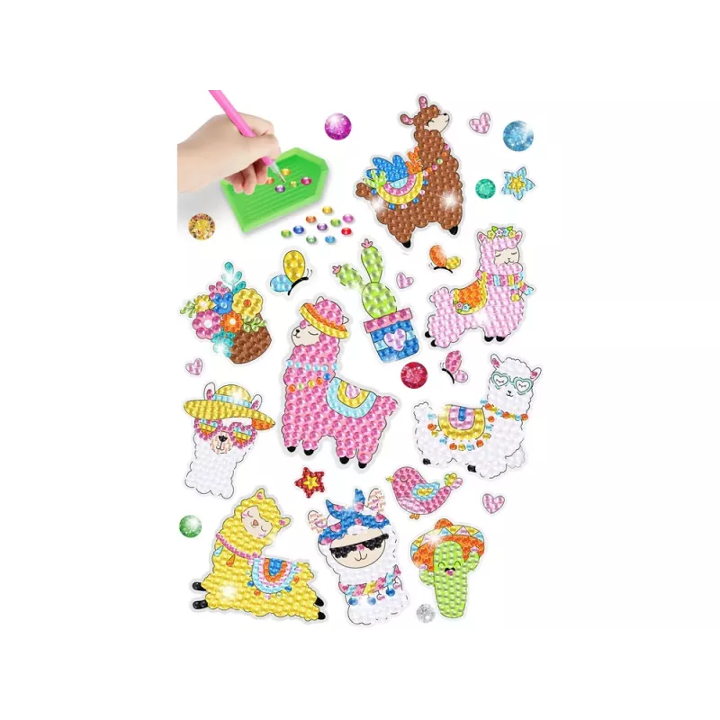 LEAN TOYS lama's dieren mozaïek diamantborduur sticker set