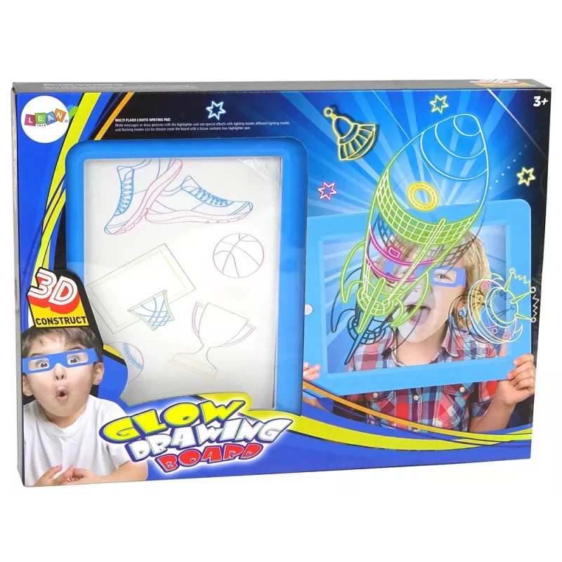 LEAN TOYS magisch verlicht 3D whiteboard bril blauw