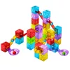LEAN TOYS magnetische bouwstenen 60 stuks - kleurrijke kubus-knikkerbaan bouwset