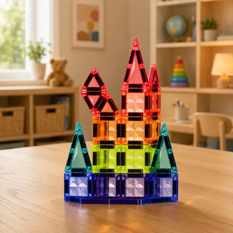 LEAN TOYS Magnetische constructieblokken 3D panelen Creatief STEM Bont 27 stuks