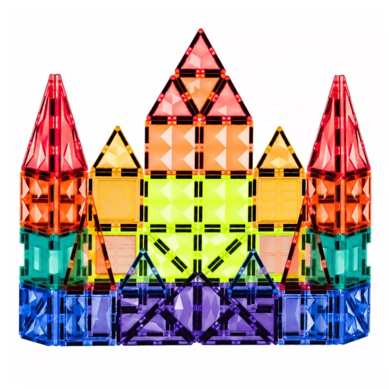 LEAN TOYS magnetische constructieblokken 3D panelen creatief STEM bont 73 stuks