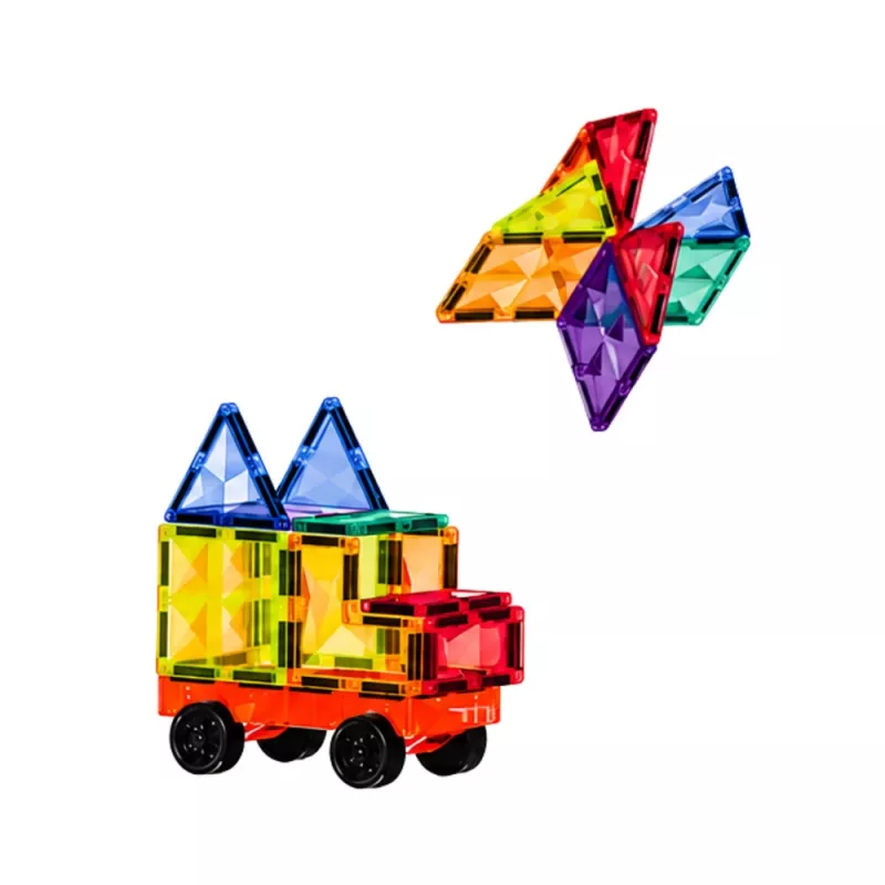 LEAN TOYS magnetische bouwstenen 3D-platen creatief STEM kleurrijk 85 stk.