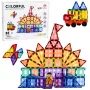 LEAN TOYS magnetische bouwstenen 3D-platen creatief STEM kleurrijk 85 stk.