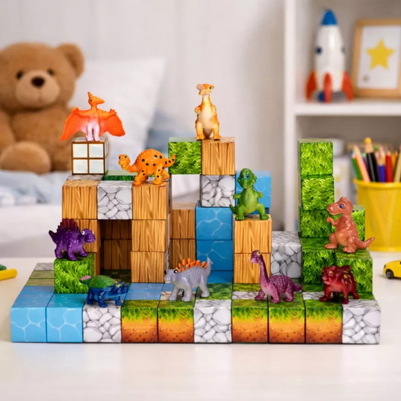 LEAN TOYS magnetische constructieblokken kubus vierkante wereld 3D 114 delen