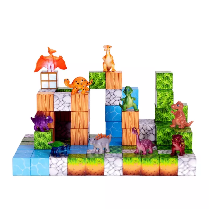 LEAN TOYS magnetische constructieblokken kubus vierkante wereld 3D 114 delen