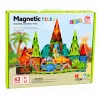 LEAN TOYS magnetische constructieblokken dinosaurus vulkaan set - 43 delen STEM educatief speelgoed voor kinderen vanaf 3 jaar
