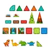 LEAN TOYS magnetische constructieblokken dinosaurus vulkaan set - 43 delen STEM educatief speelgoed voor kinderen vanaf 3 jaar