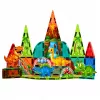 LEAN TOYS magnetische constructieblokken dinosaurus vulkaan set - 43 delen STEM educatief speelgoed voor kinderen vanaf 3 jaar
