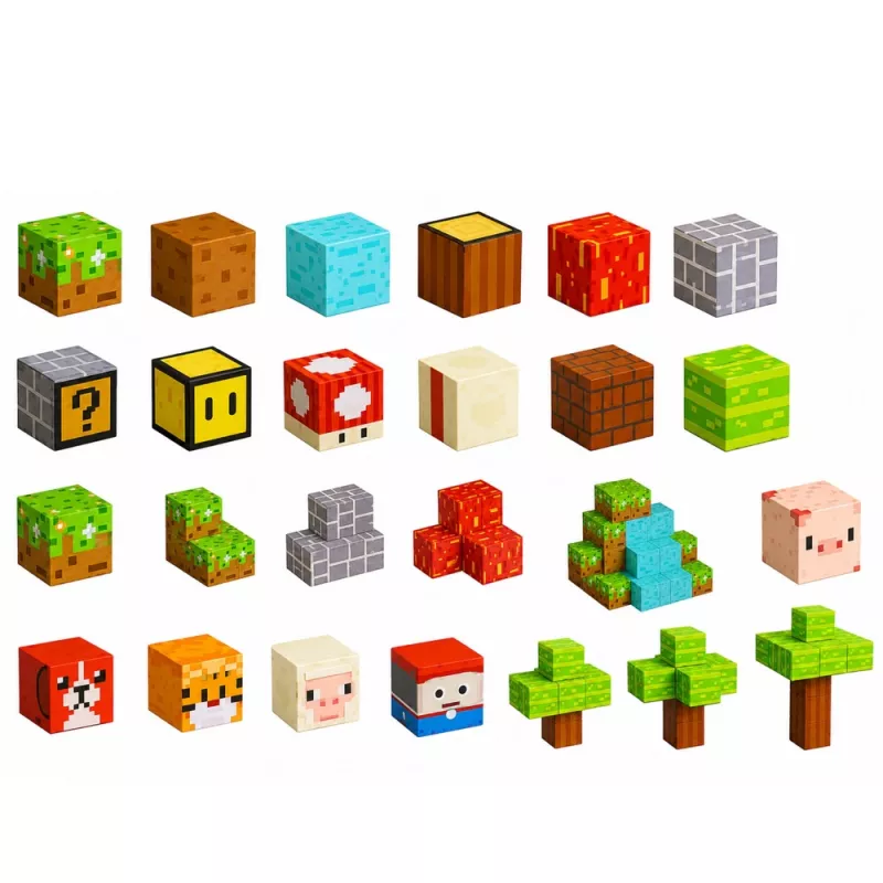 LEAN TOYS Magnetische Bouwstenen Pixel World Kleurrijke Kubussen 146 delen