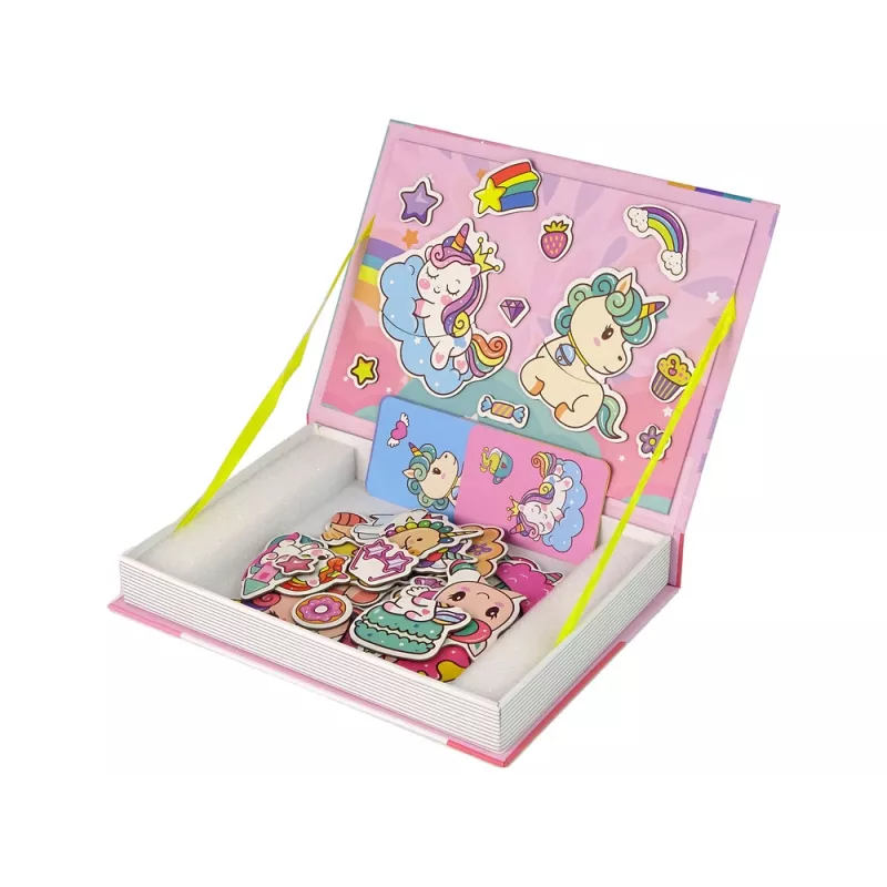 LEAN TOYS magnetisch puzzelboek eenhoorns puzzels kaarten
