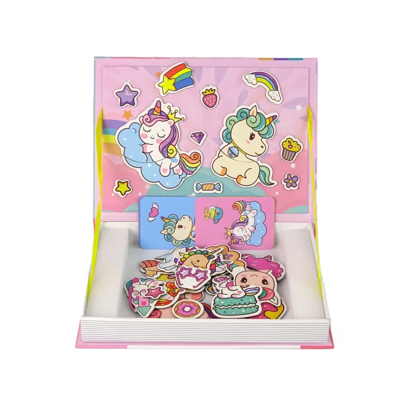 LEAN TOYS magnetisch puzzelboek eenhoorns puzzels kaarten