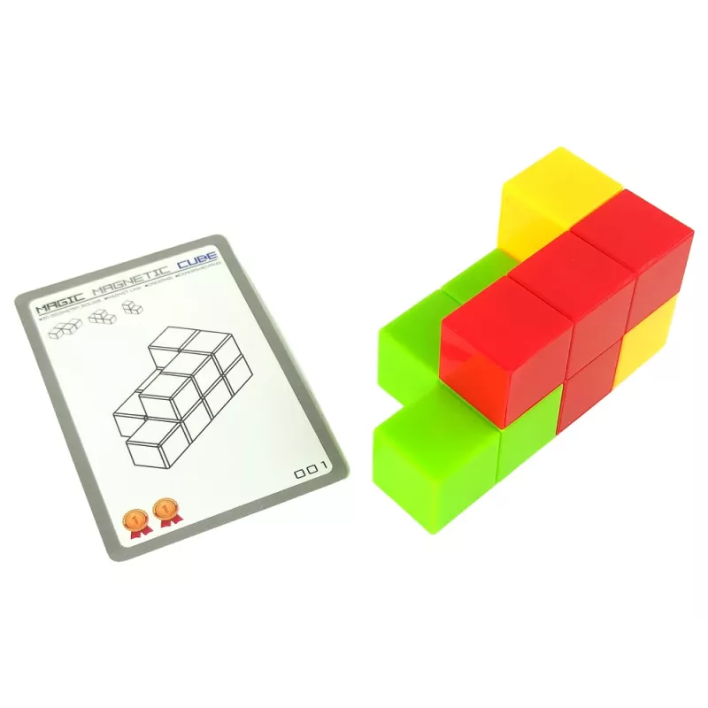 LEAN TOYS Magnetische Puzzelkubus Dubbelzijdige Kaarten 108 Uitdagingen
