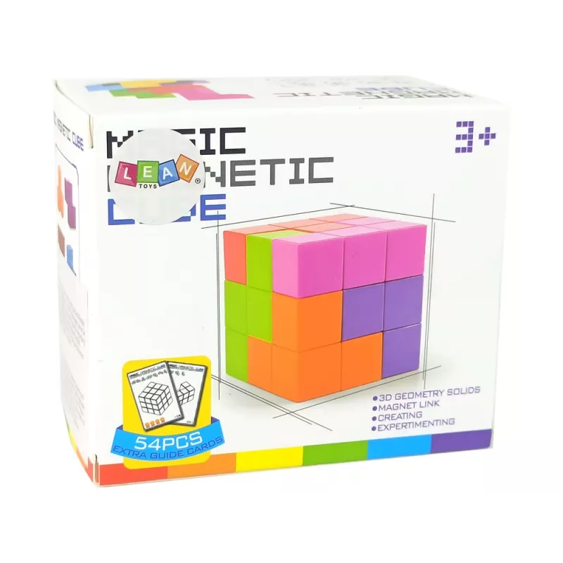 LEAN TOYS Magnetische Puzzelkubus Dubbelzijdige Kaarten 108 Uitdagingen