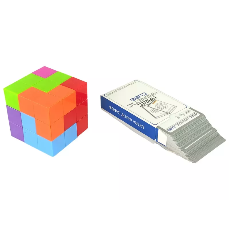 LEAN TOYS Magnetische Puzzelkubus Dubbelzijdige Kaarten 108 Uitdagingen