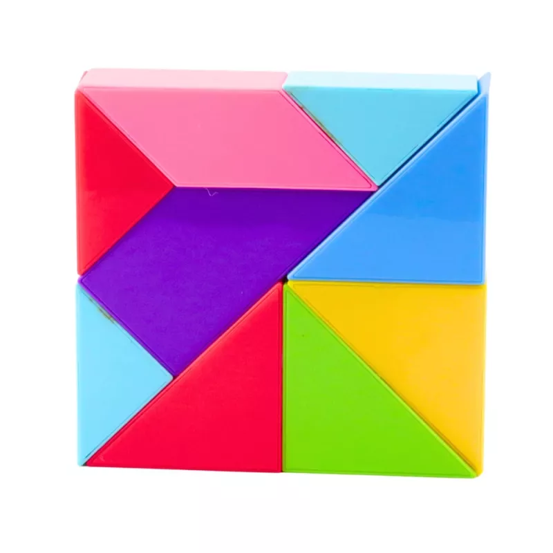 LEAN TOYS magnetische tangram-blokken kleurrijke puzzelsticker-set 9 stuks