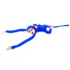 LEAN TOYS mascotte pluchen aap met baby, blauw 90 cm
