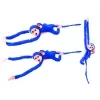LEAN TOYS mascotte pluchen aap met baby, blauw 90 cm