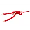 LEAN TOYS mascotte pluchen aap met baby, rood 70 cm