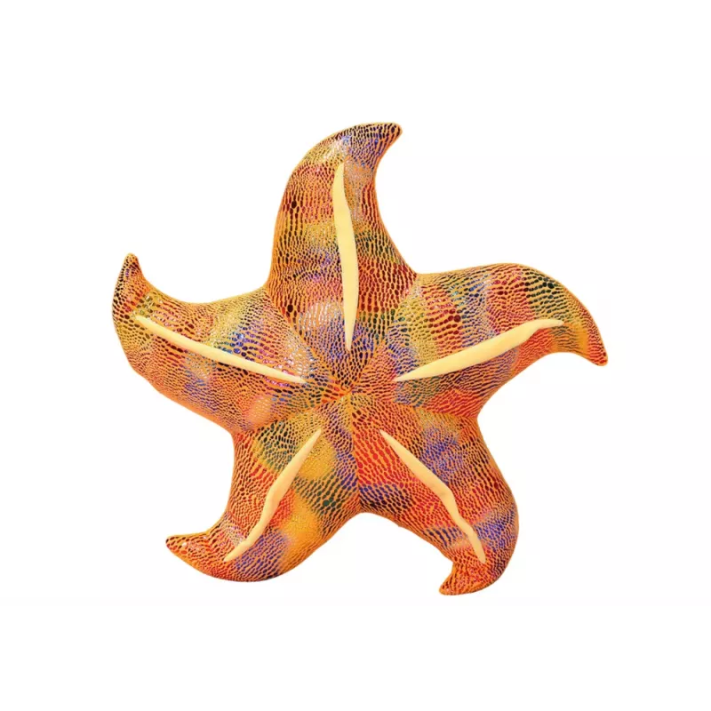 LEAN TOYS mascotte pluche zeester geel kussen 20 cm