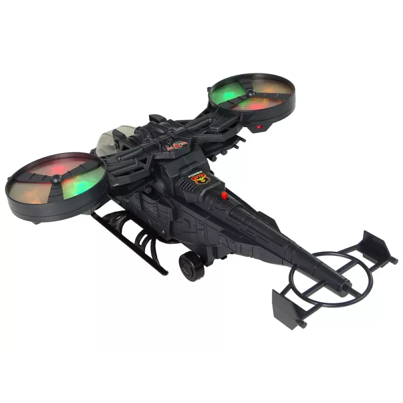 LEAN TOYS militaire helikopter met grote rotorbladen, lichten, geluid en rotatie