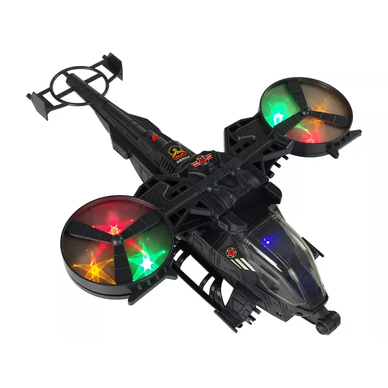 LEAN TOYS militaire helikopter met grote rotorbladen, lichten, geluid en rotatie