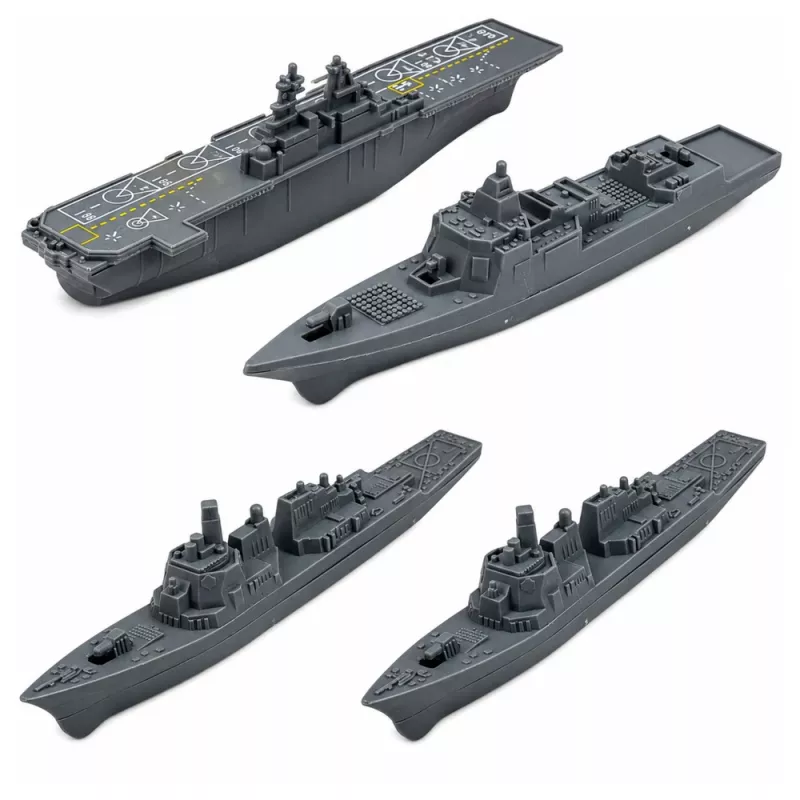 LEAN TOYS Militair set soldaten voertuigen schepen straaljagers basis 54 stuks
