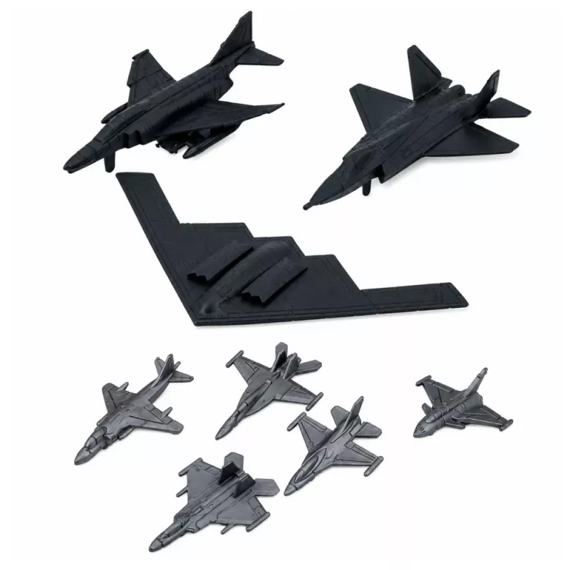 LEAN TOYS Militair set soldaten voertuigen schepen straaljagers basis 54 stuks