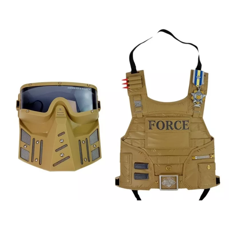 LEAN TOYS militaire set wapen masker verrekijker vest kompas