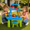 LEAN TOYS meertraps watertafel speelplaats met stoel, accessoires en vormen, 63 cm