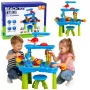 LEAN TOYS meertraps watertafel speelplaats met stoel, accessoires en vormen, 63 cm