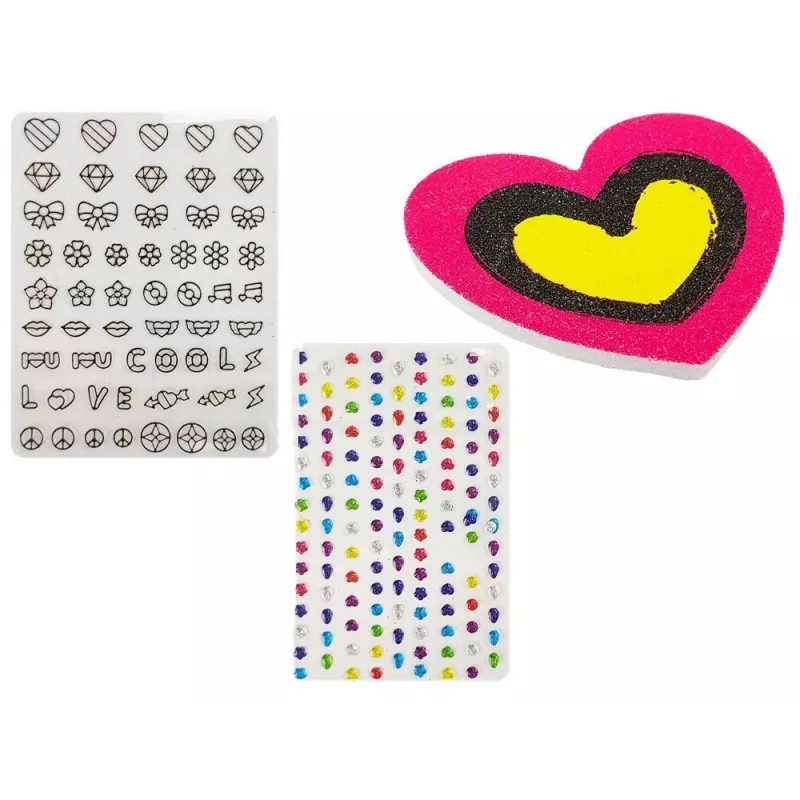 LEAN TOYS nagellakset met glitterdispenser en gekleurde stickers