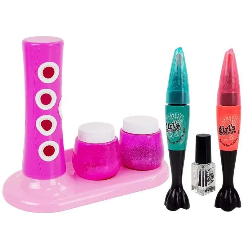 LEAN TOYS nagellakset met glitterdispenser en gekleurde stickers