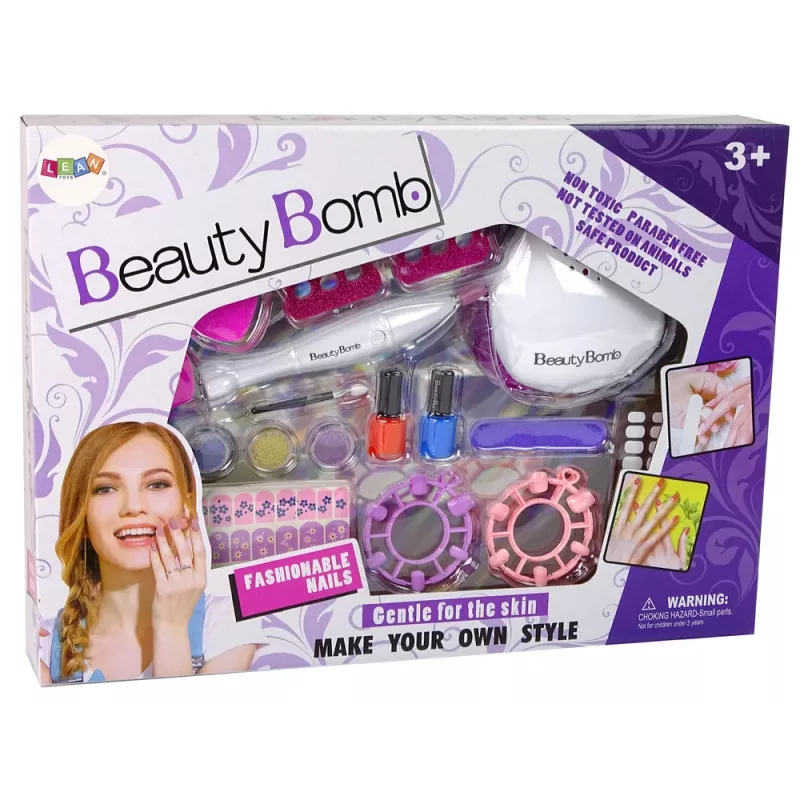LEAN TOYS nagellakset met vormer, lamp, vijl en brokaat
