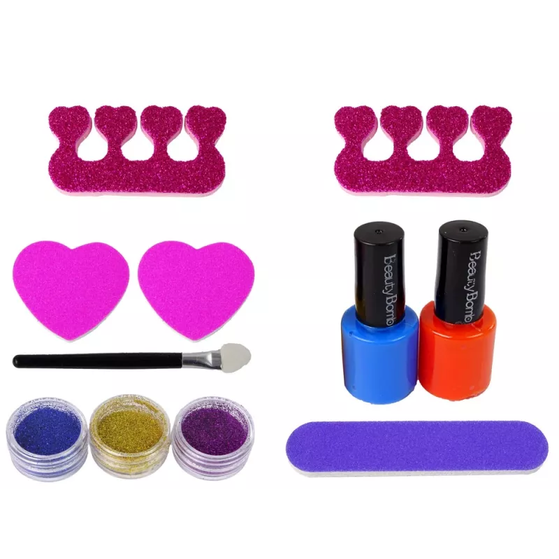 LEAN TOYS nagellakset met vormer, lamp, vijl en brokaat
