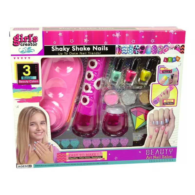 LEAN TOYS Nagellakset nagelglitterdispenser nagellakstickers