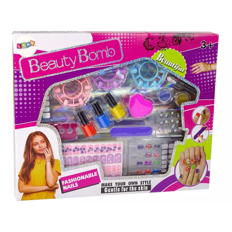 LEAN TOYS nagellakset met nagellakken, stickers, sjablonen en glitters