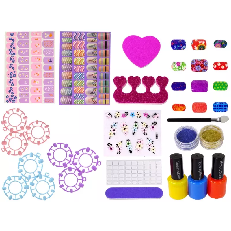 LEAN TOYS nagellakset met nagellakken, stickers, sjablonen en glitters