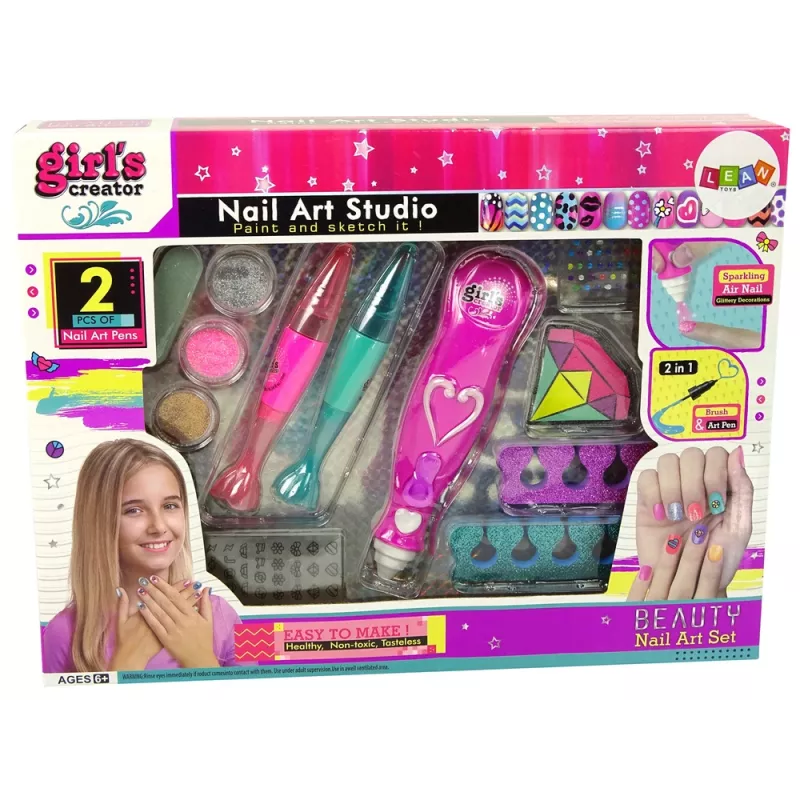 LEAN TOYS Nagelversierset nagelstiften glitterstrooiers diamanten