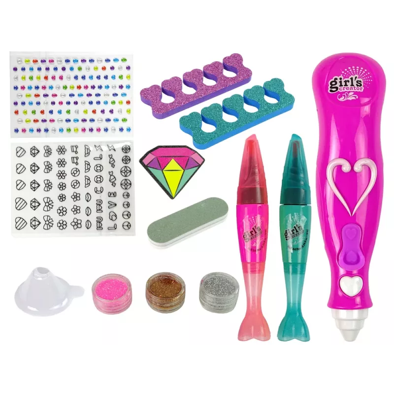 LEAN TOYS Nagelversierset nagelstiften glitterstrooiers diamanten