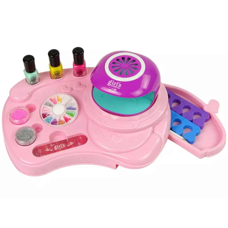 LEAN TOYS Nagellakset met nagelglitter, droger en stickers