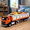 LEAN TOYS oranje voedseltransport-vrachtwagen 1:40 diecastmodel