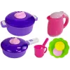 LEAN TOYS roze keuken met waterpannen, levensmiddelen en geluid