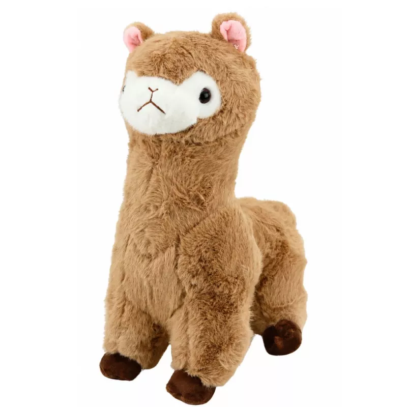 LEAN TOYS Pluchen alpaca Knuffeldier met zachte vacht Beige 28 cm