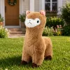 LEAN TOYS Pluchen alpaca Knuffeldier met zachte vacht Beige 28 cm