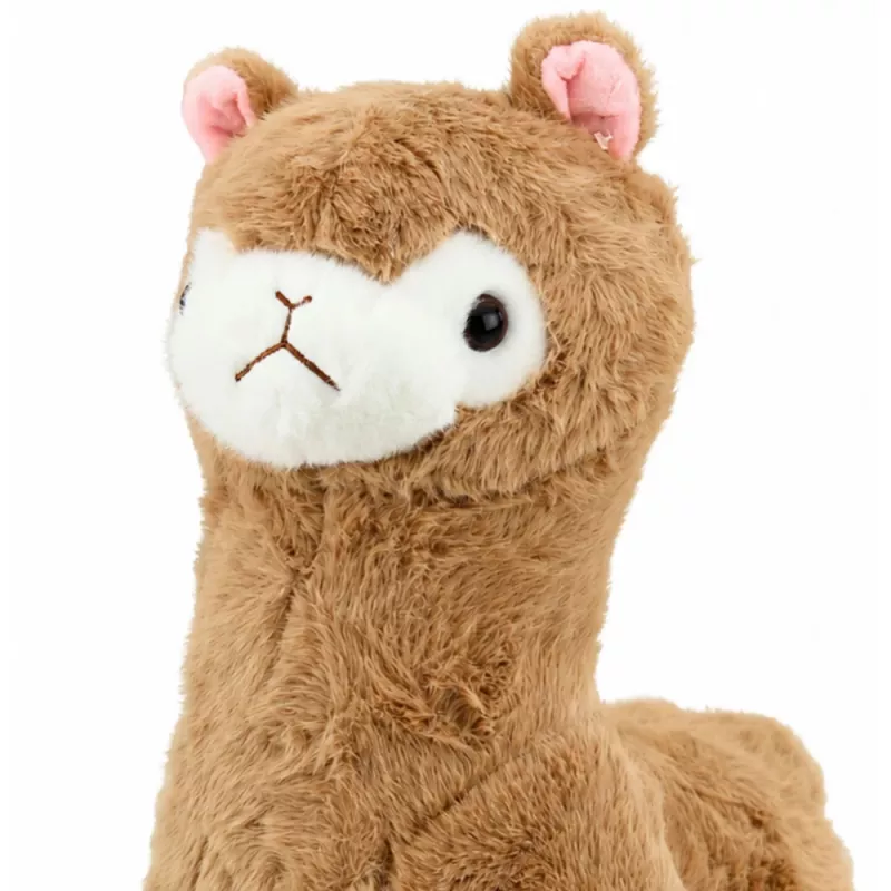 LEAN TOYS Pluchen alpaca Knuffeldier met zachte vacht Beige 28 cm
