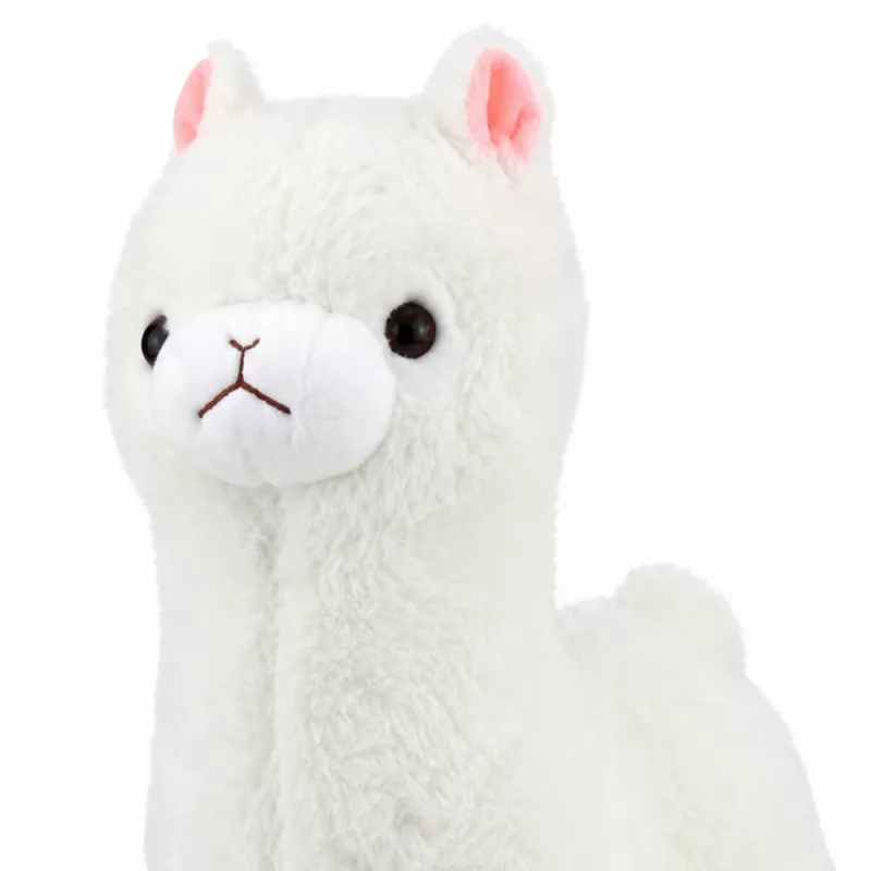 LEAN TOYS pluchen alpaca zachte witte vacht 28 cm