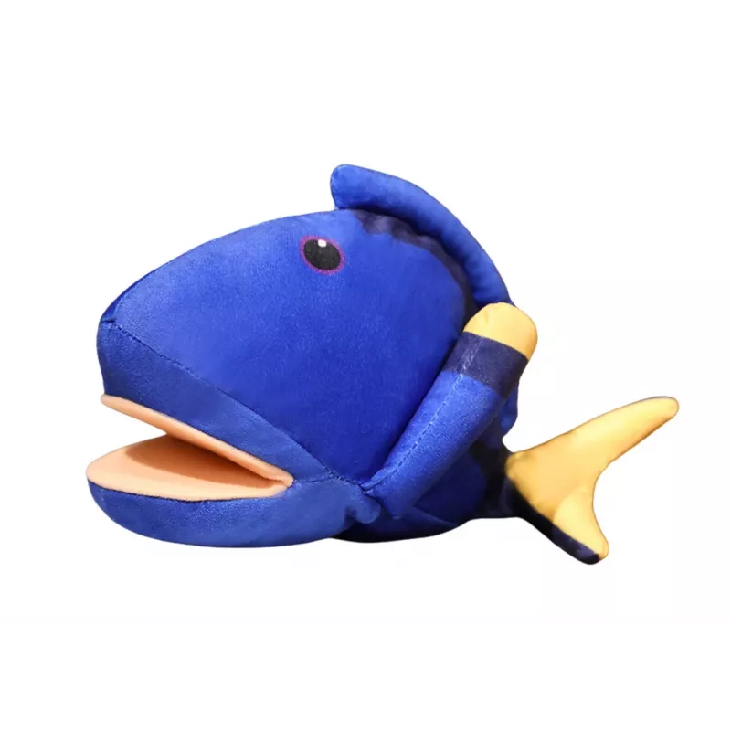 LEAN TOYS Pluchen blauwe vismascottepop 25 cm