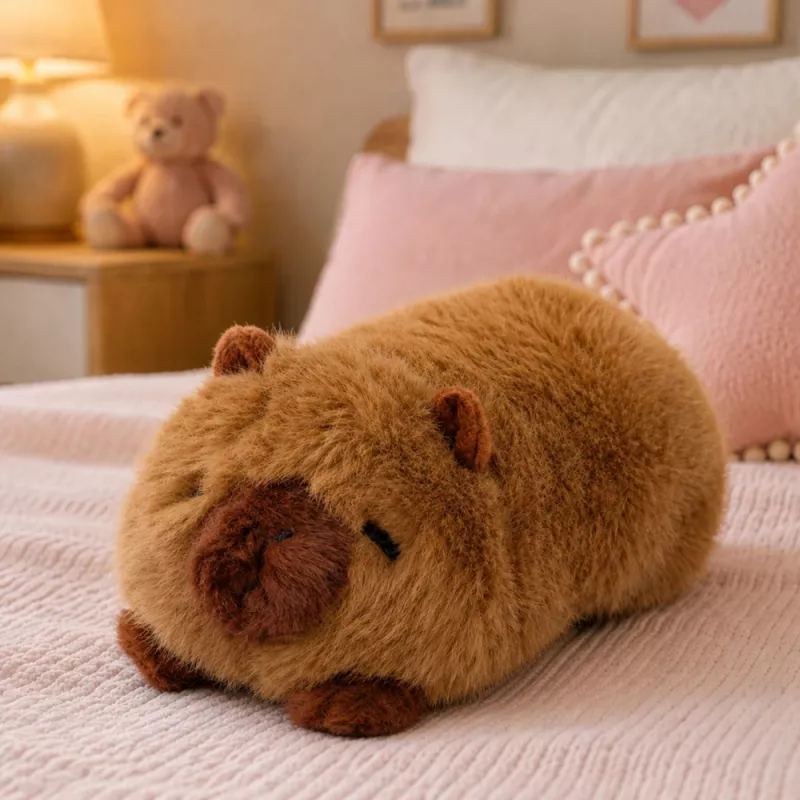 LEAN TOYS Pluchen capybara diermascotte Knuffeldier Bruin 16 cm